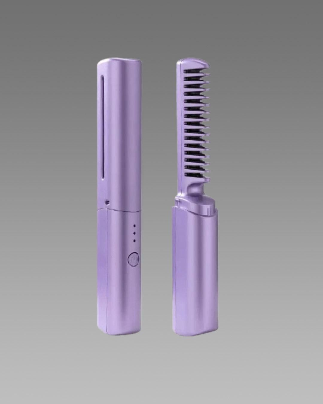 Cordless Mini Hair Straightener – Rechargeable & Portable Hot Comb