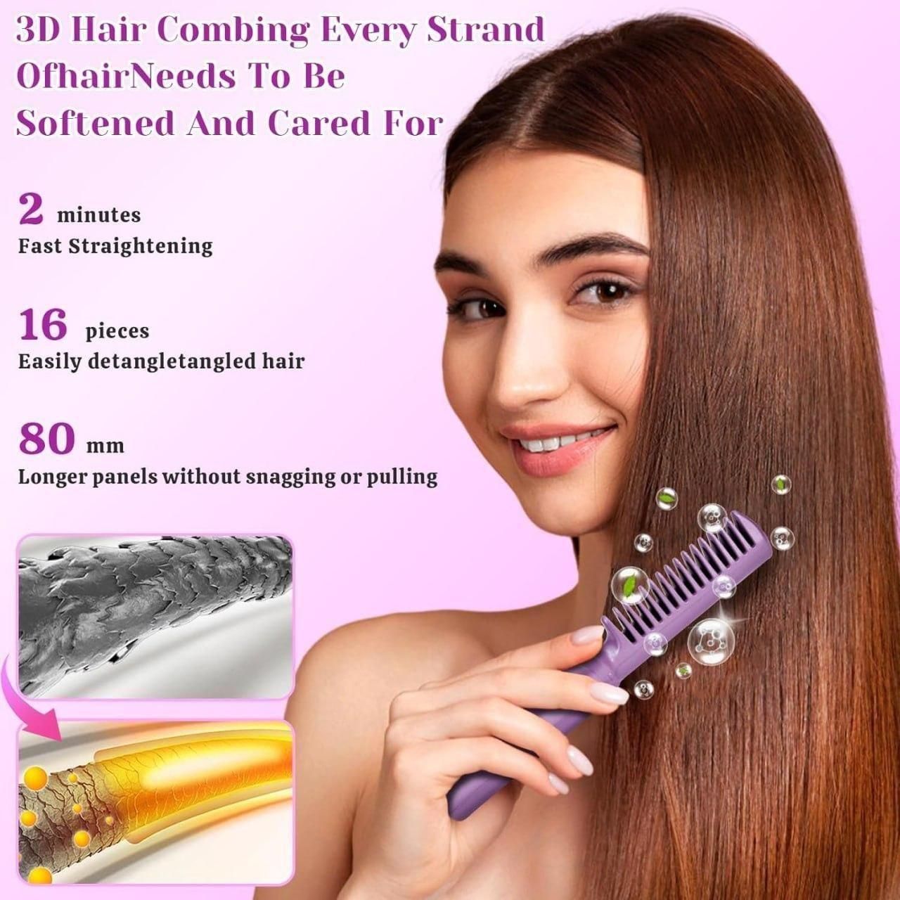 Cordless Mini Hair Straightener – Rechargeable & Portable Hot Comb