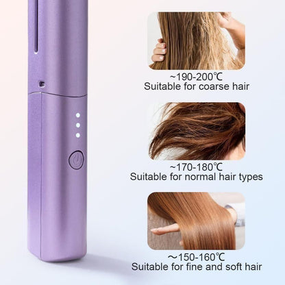 Cordless Mini Hair Straightener – Rechargeable & Portable Hot Comb